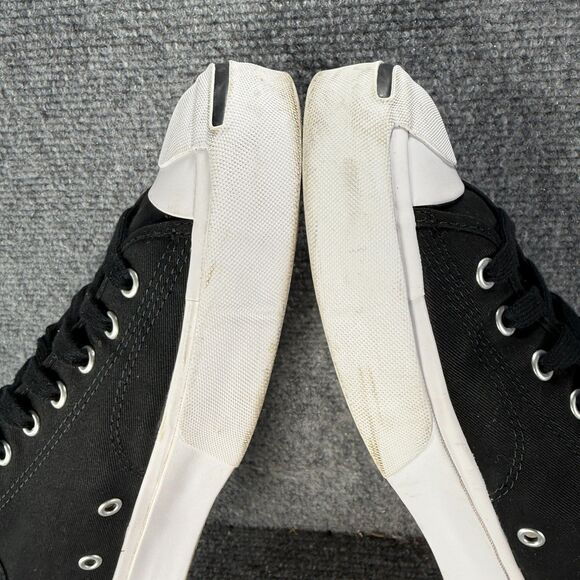 Converse Jack Purcell Mens 13 Shoes Black White Low Top Casual Sneakers - Picture 8 of 12